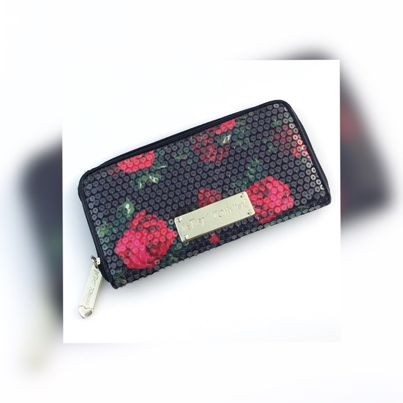 Betsey Johnson Handbags - Betsey Johnson Floral Sequinned Zip Up Wallet